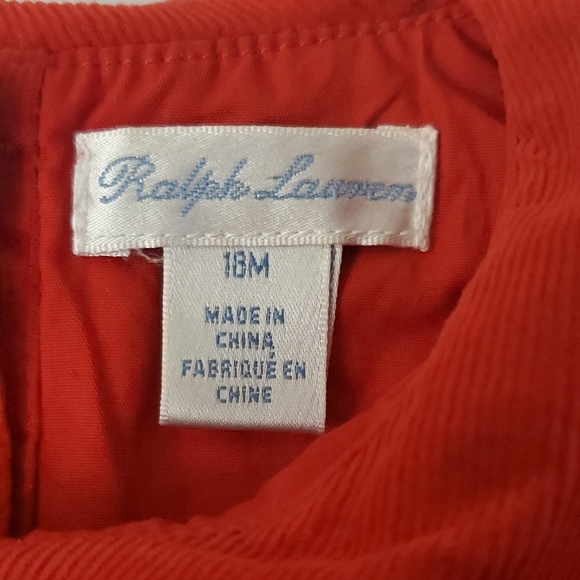 ❤ Red Polo Ralph Lauren Baby Girl Dress 18 month - Picture 7 of 7